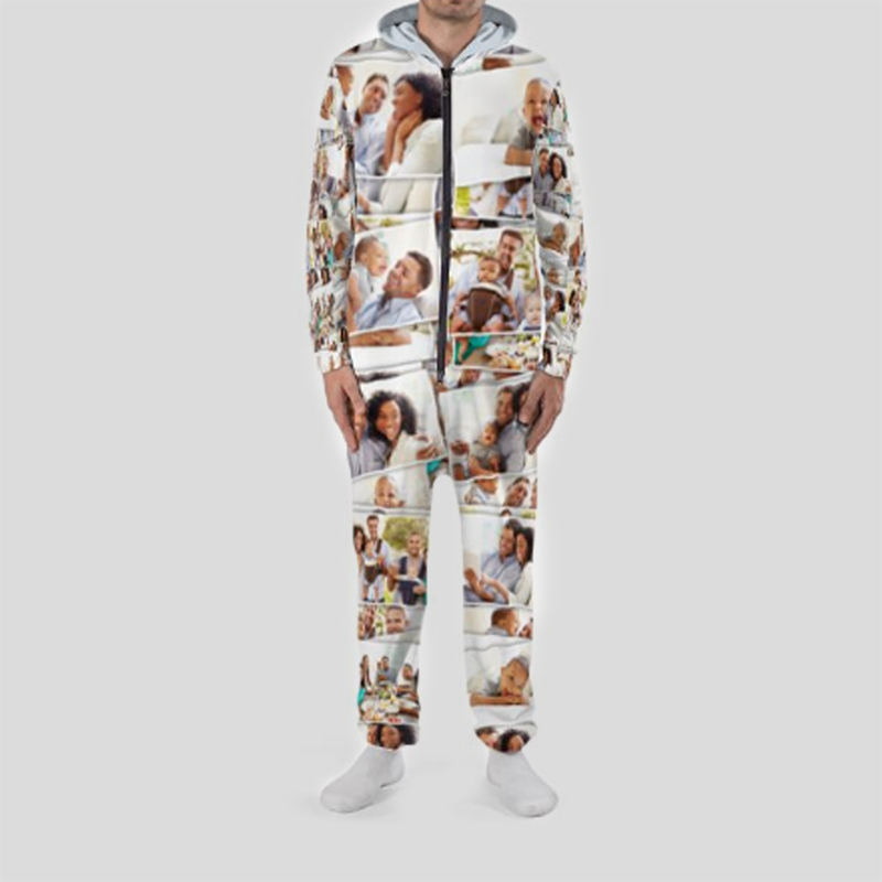 custom adult onesies all-over printing no minimum long sleeve long pants zipper bodysuit jumpsuit