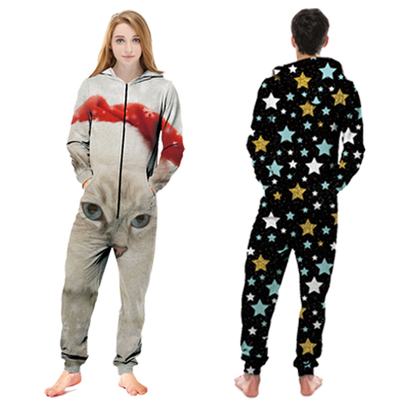 custom adult onesies all-over printing no minimum long sleeve long pants zipper bodysuit jumpsuit