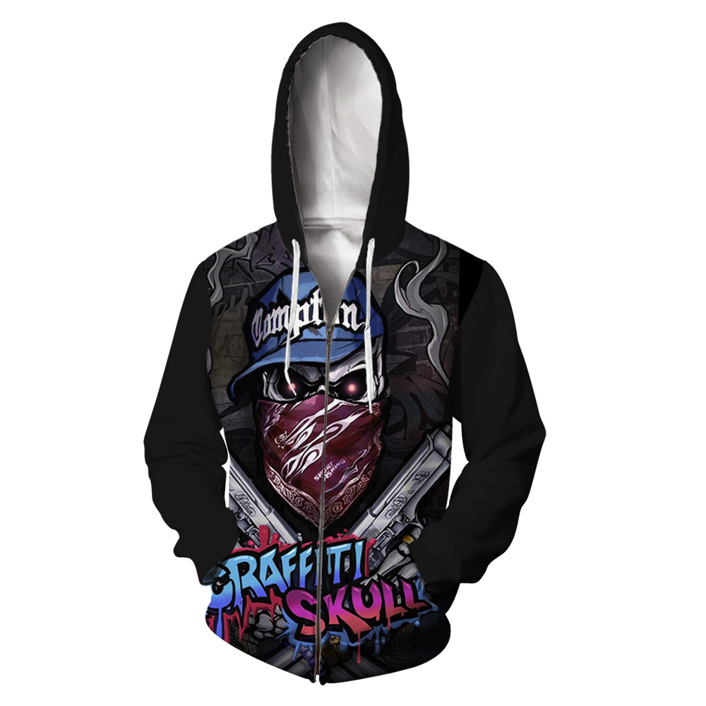 custom printed zip up hoodies