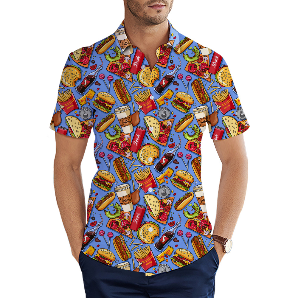 custom men's casual shirt all-over printing no minimum