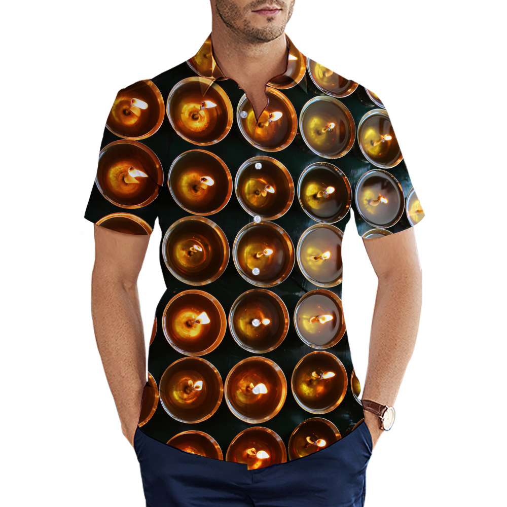 custom men's casual shirt all-over printing no minimum