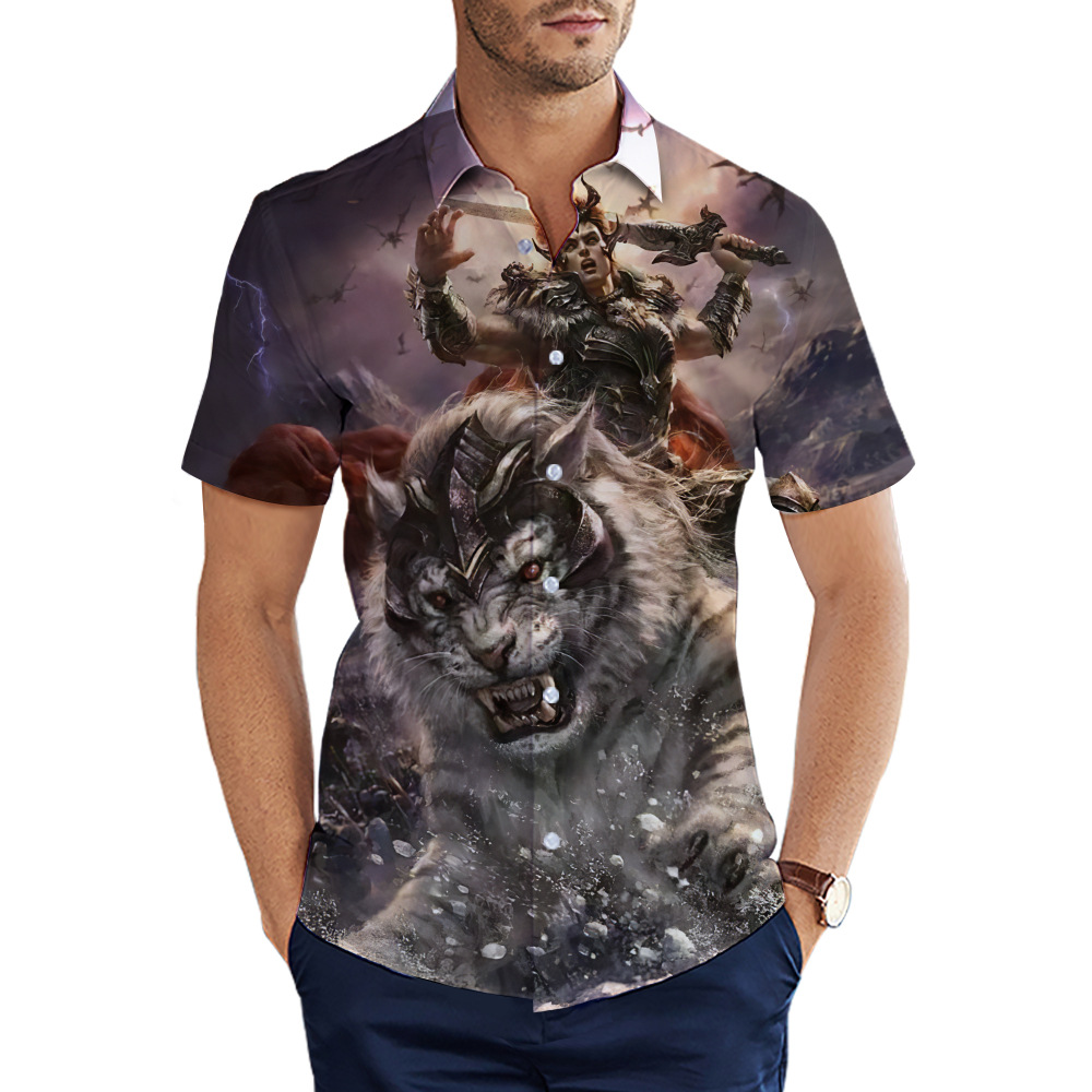 custom men's casual shirt all-over printing no minimum