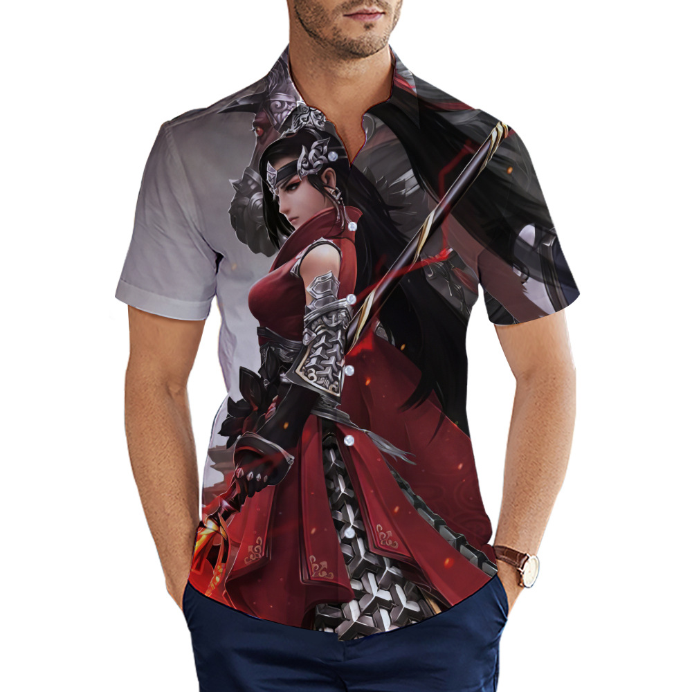 custom men's casual shirt all-over printing no minimum