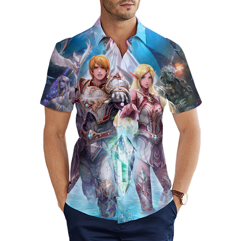 custom men's casual shirt all-over printing no minimum