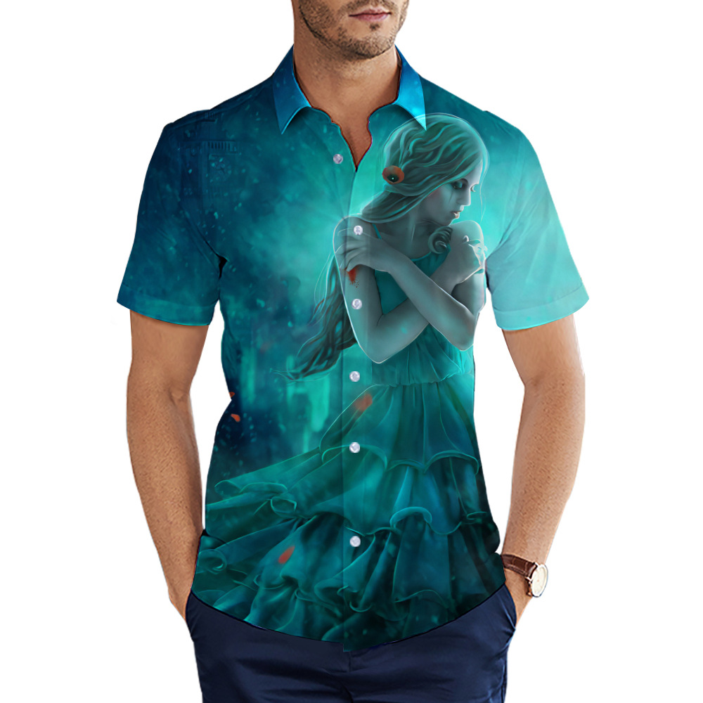 custom men's casual shirt all-over printing no minimum