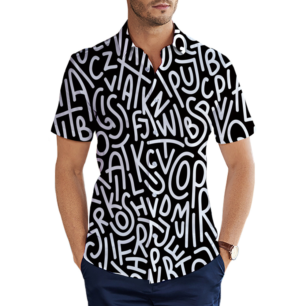 custom men's casual shirt all-over printing no minimum