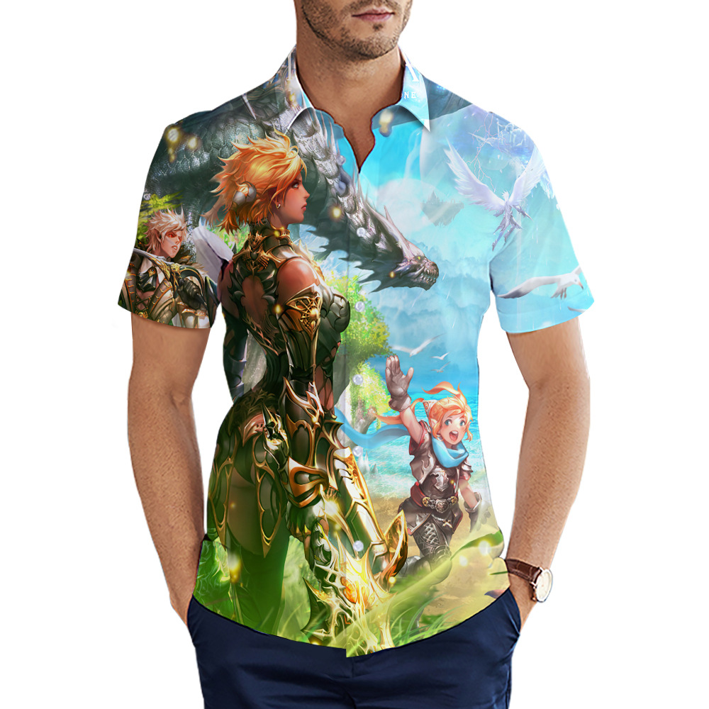 custom men's casual shirt all-over printing no minimum