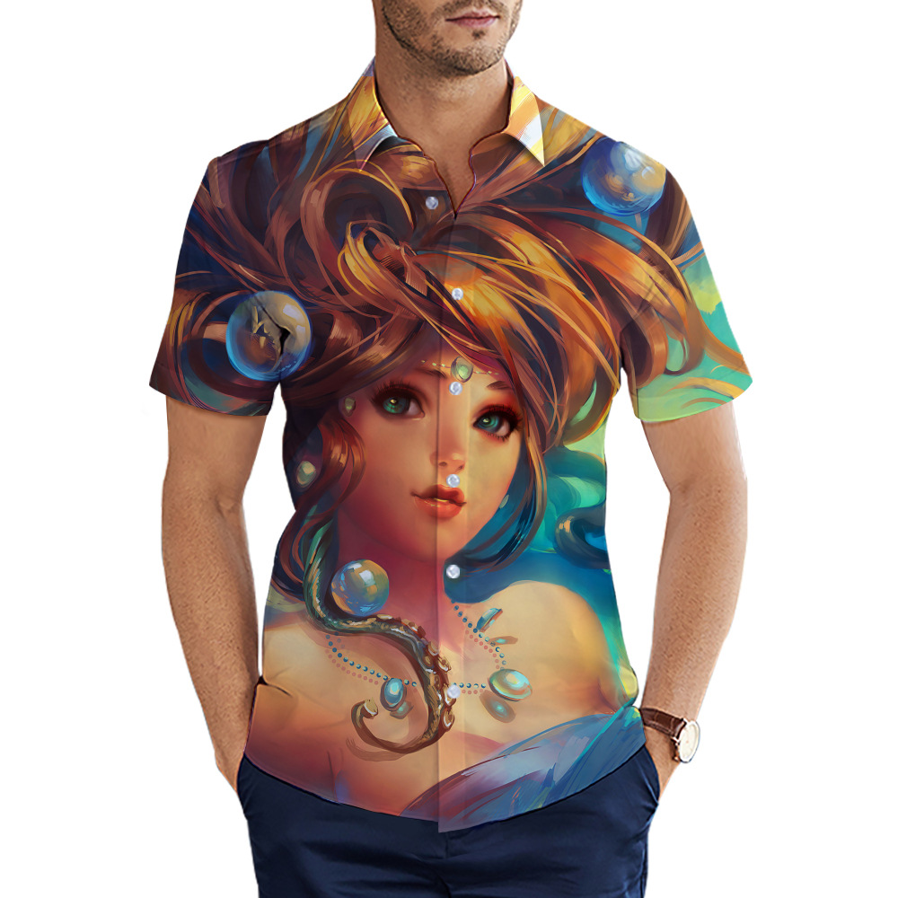 custom men's casual shirt all-over printing no minimum