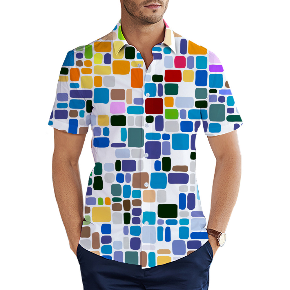 custom men's casual shirt all-over printing no minimum