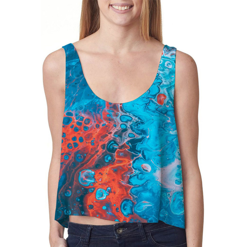 custom printed women's sleeveless crop top